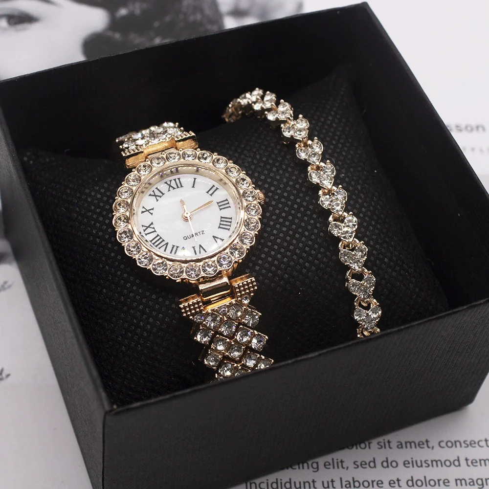Women's Fashion Alloy Bracelet Wristwatch Set With Round Dial And Horseshoe Buckle - Image 5