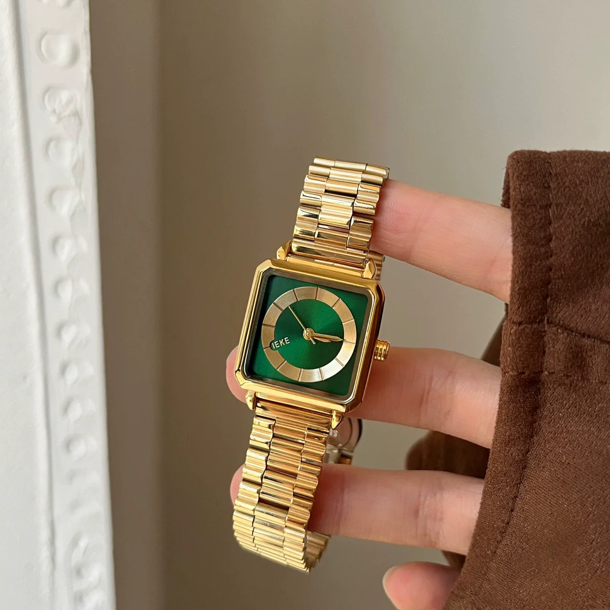 Women's Fashion Alloy Case Stainless Steel Strap Rectangle Dial Watch - Image 2