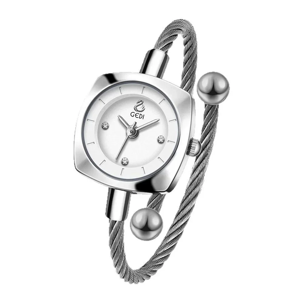 Women's Fashion Alloy Metal Braided Rope Bracelet Simple Quartz Watch With Round Dial - Image 6