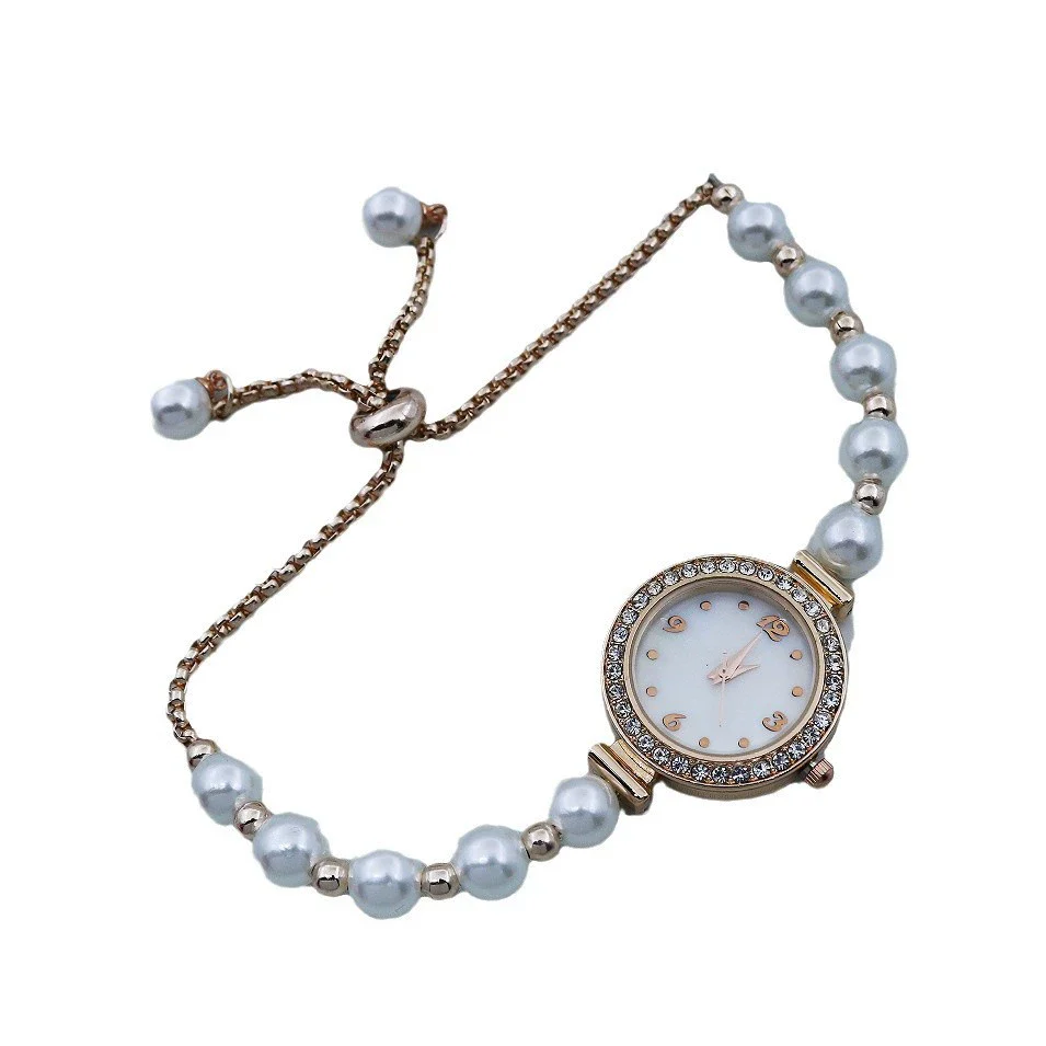 Women's Fashion Diamondencrusted Pearl Alloy Watch With Round Dial - Image 5
