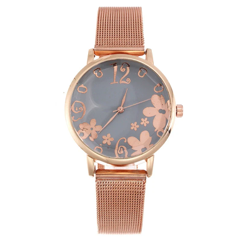 Women's Fashion Flower Quartz Watch With Alloy Case Metal Strap And Stainless Steel Clasp Round Dial - Image 10
