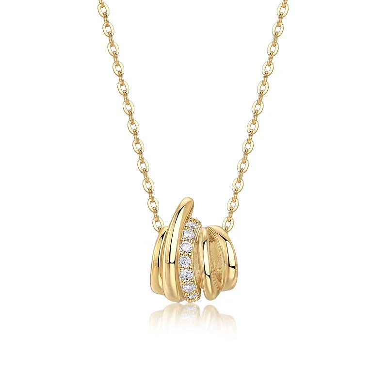 Women's Fashion Light Luxury S925 Silver Snake Bone Chain Moissanite Geometric Clavicle Necklace Set With Diamonds
