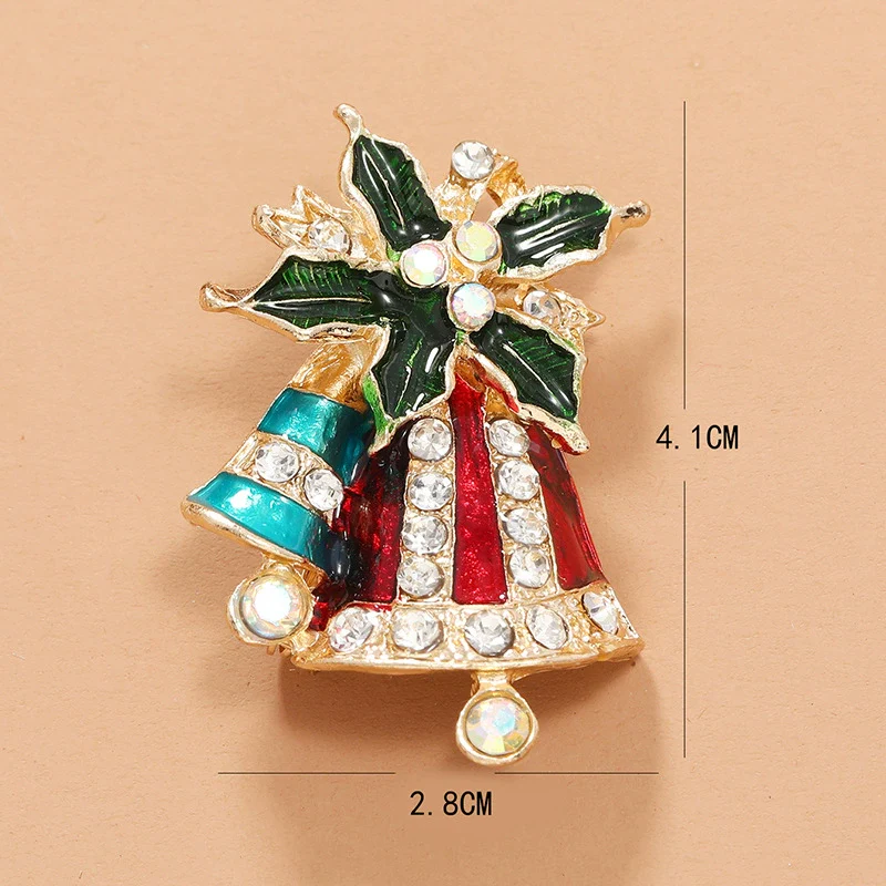 Women's Fashion Retro Alloy Christmas Ornament Bell Brooch - Image 4