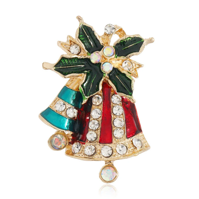 Women's Fashion Retro Alloy Christmas Ornament Bell Brooch - Image 6