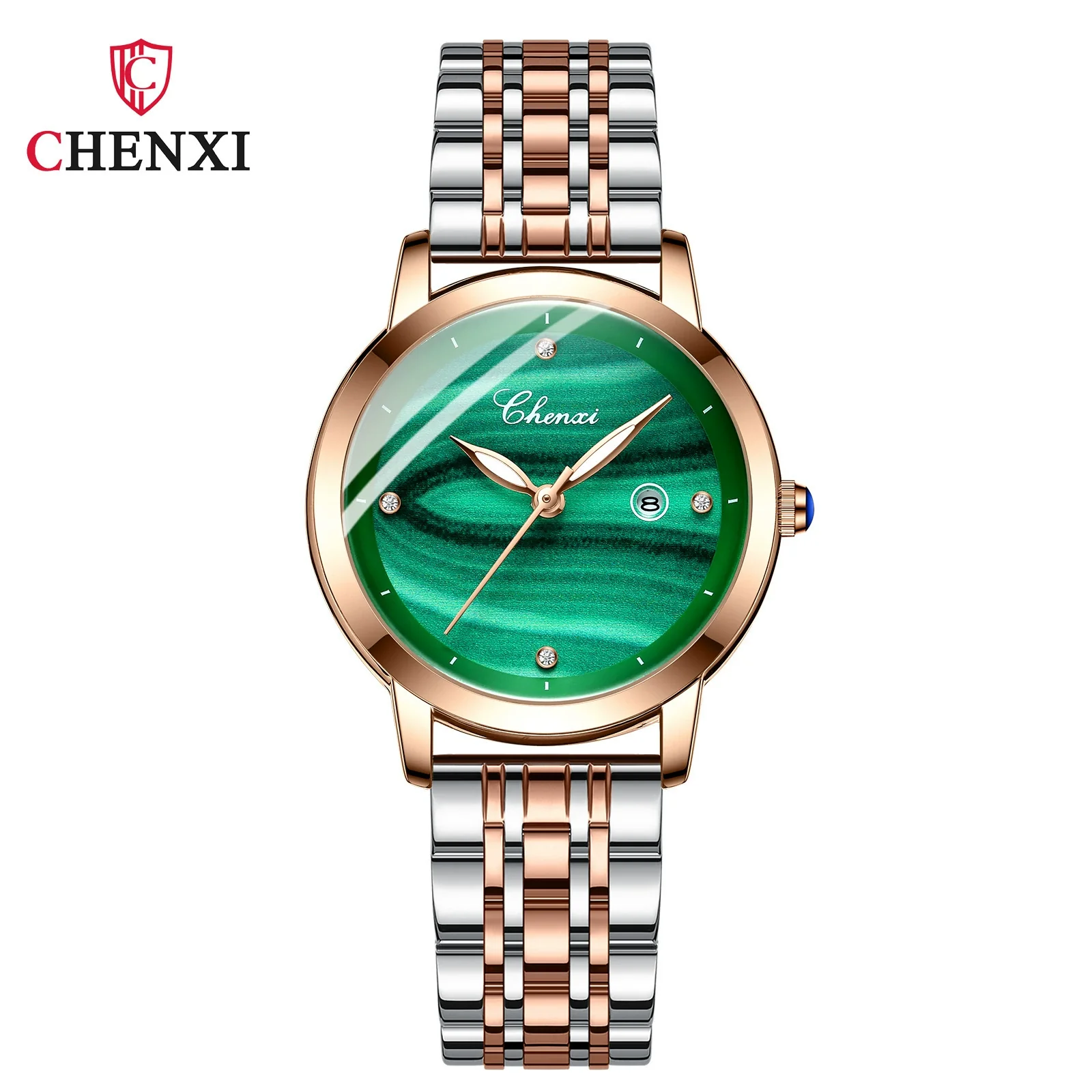 Women's Fashion Square Alloy Case Stainless Steel Band Waterproof Diamond Inlaid Watch - Image 13