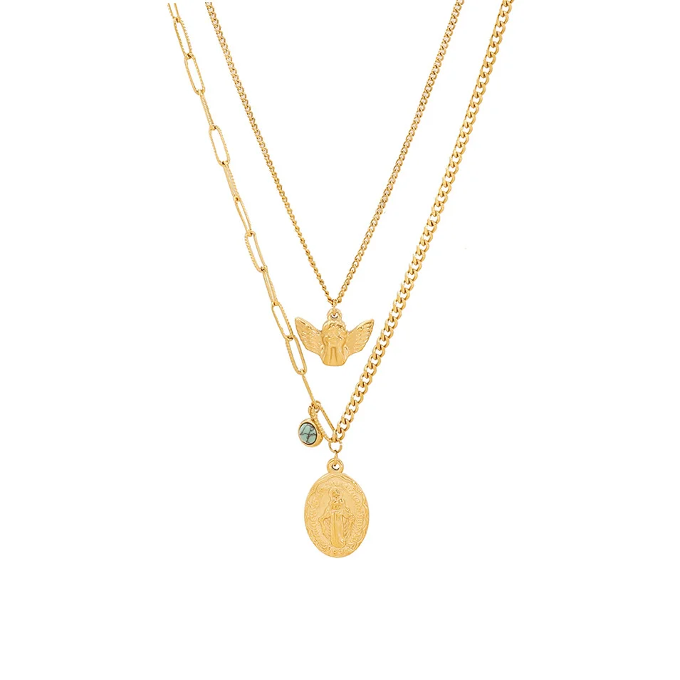 Women's Fashion Stainless Steel Double Tassel Yshaped Cross Necklace With Electroplating - Image 7