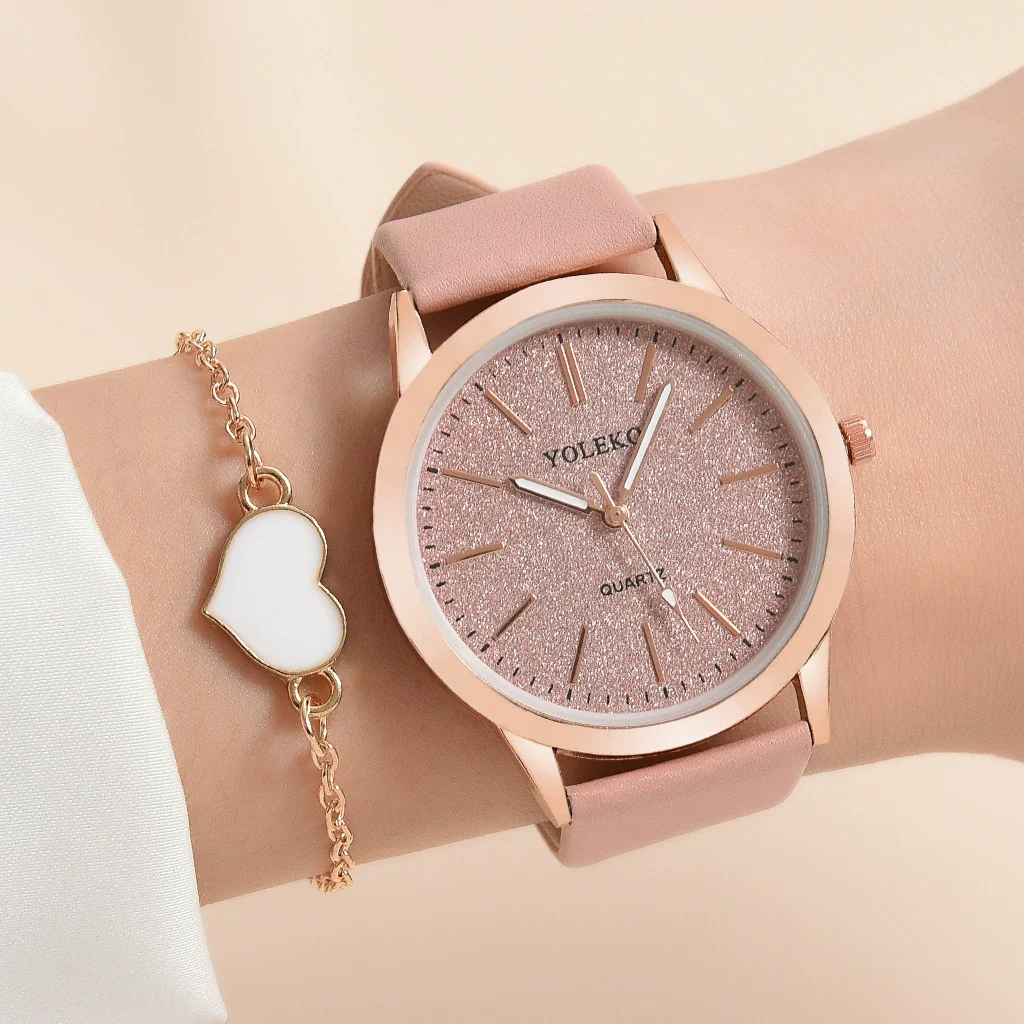 Women's Fashionable Alloy And Textile Glass Quartz Round Dial Watch - Image 3