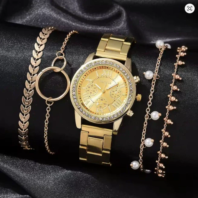 Women's Fashionable Alloy Watches With Round Dial And Stainless Steel Buckle - Image 10
