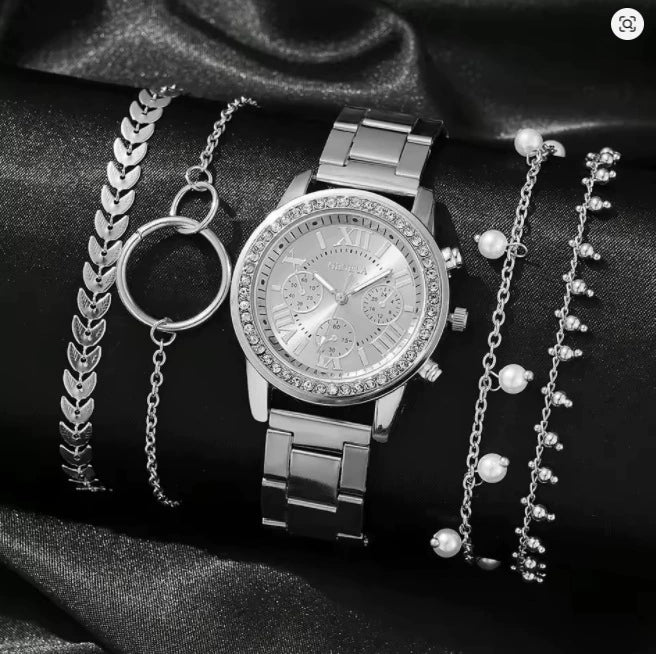 Women's Fashionable Alloy Watches With Round Dial And Stainless Steel Buckle - Image 11