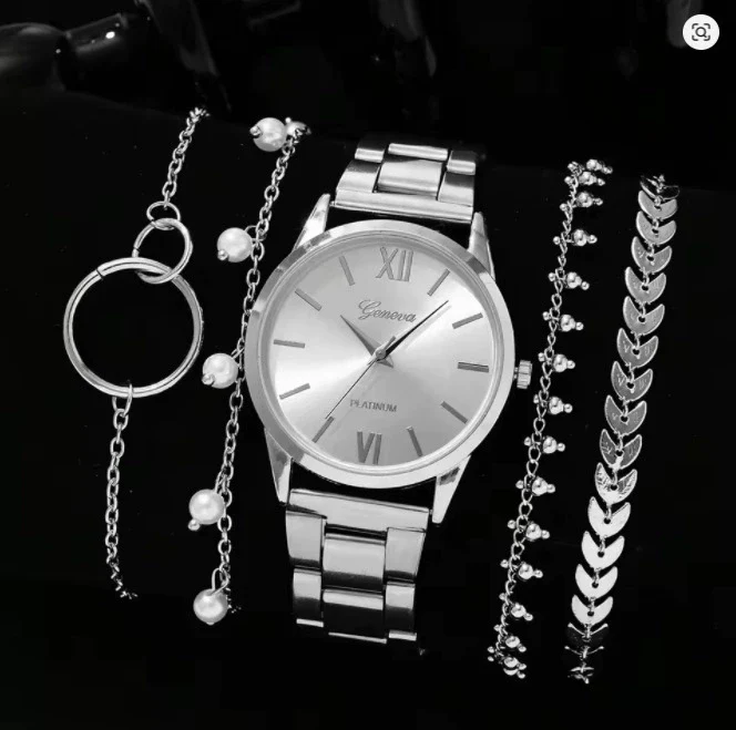 Women's Fashionable Alloy Watches With Round Dial And Stainless Steel Buckle - Image 3