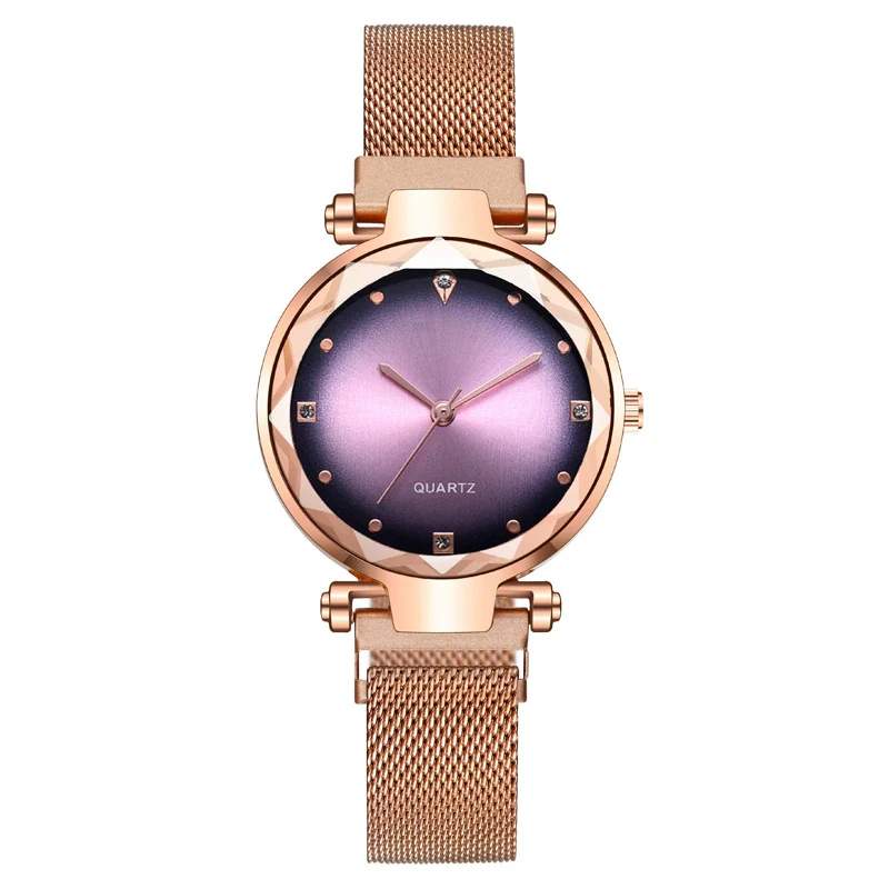 Women's Fashionable Diamondencrusted Metal Quartz Watch With Magnetic Milan Belt And Round Dial - Image 10