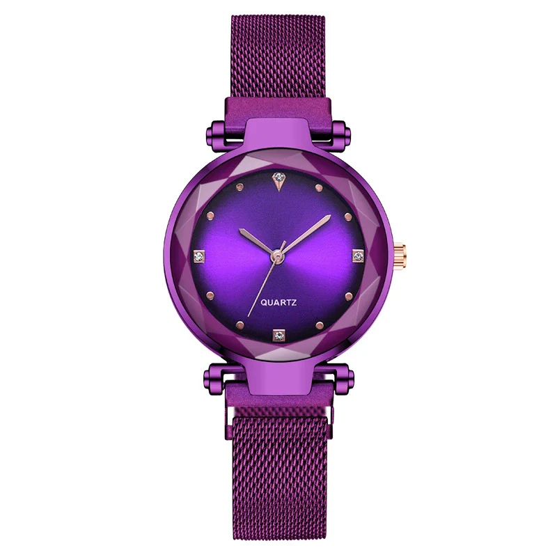 Women's Fashionable Diamondencrusted Metal Quartz Watch With Magnetic Milan Belt And Round Dial - Image 4