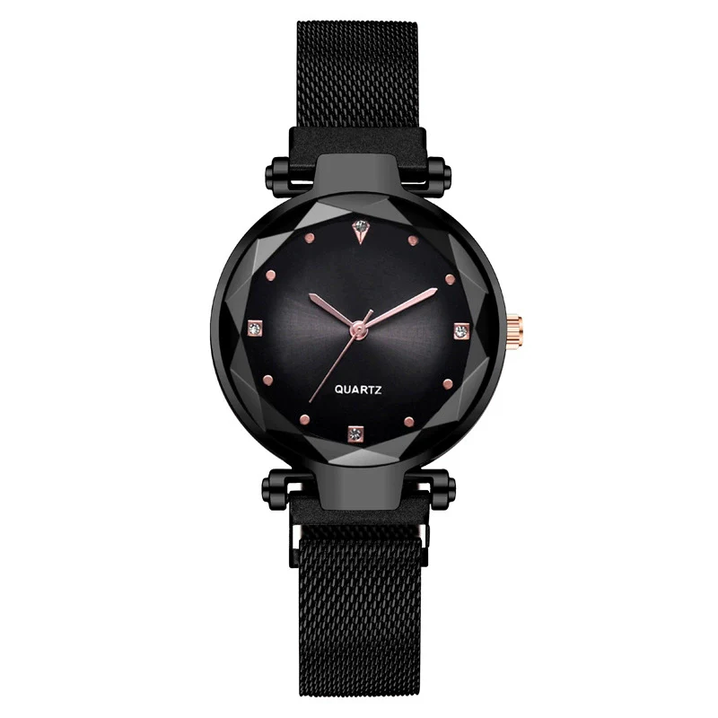 Women's Fashionable Diamondencrusted Metal Quartz Watch With Magnetic Milan Belt And Round Dial - Image 9