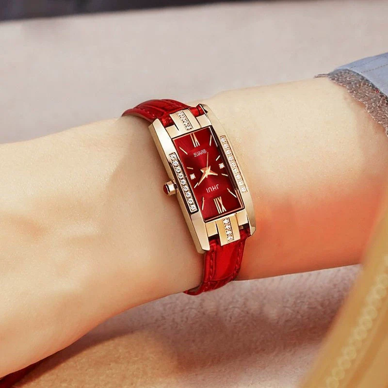 Women's Fashionable Elegant Quartz Watch With Alloy Case Pu Strap Square Dial Retro Style - Image 3