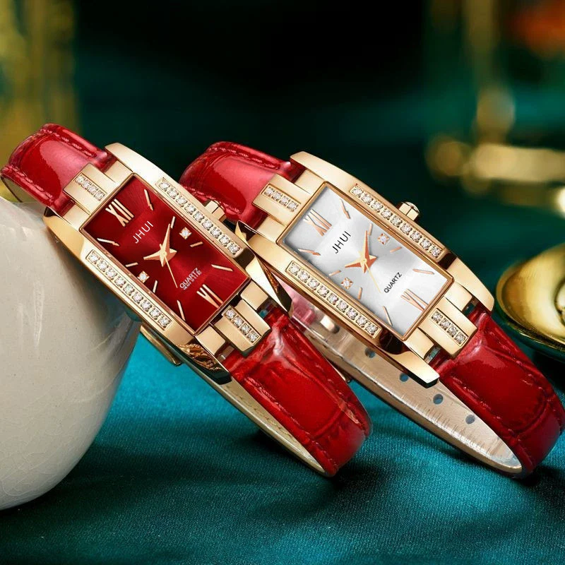 Women's Fashionable Elegant Quartz Watch With Alloy Case Pu Strap Square Dial Retro Style - Image 4