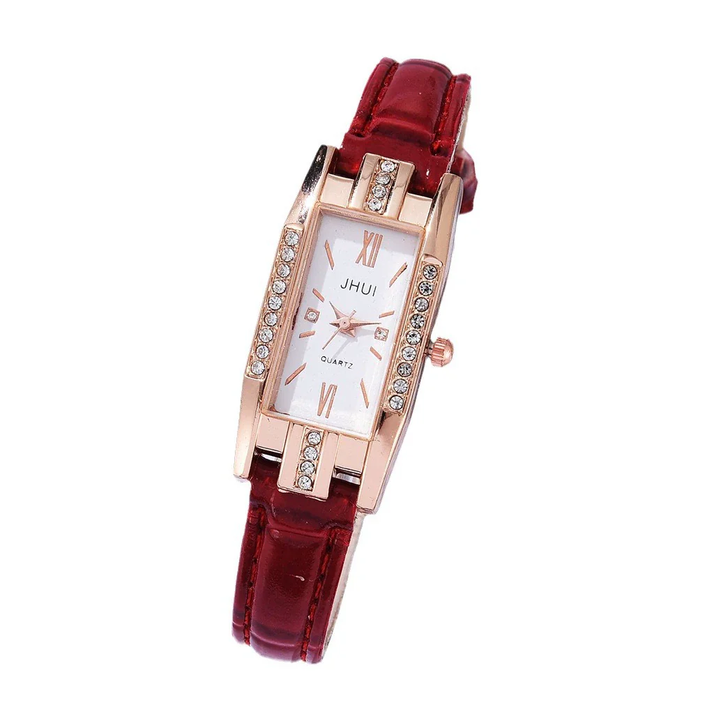 Women's Fashionable Elegant Quartz Watch With Alloy Case Pu Strap Square Dial Retro Style - Image 5