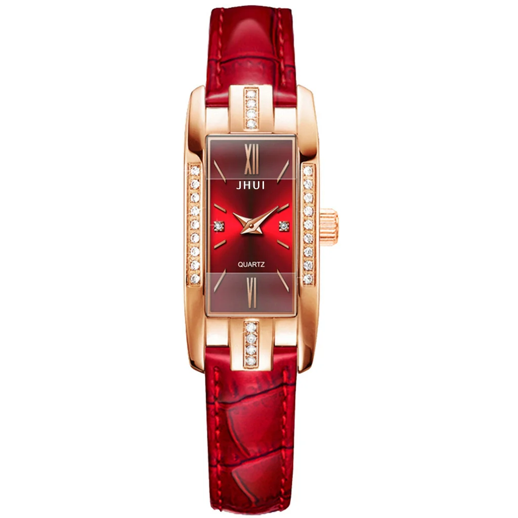 Women's Fashionable Elegant Quartz Watch With Alloy Case Pu Strap Square Dial Retro Style - Image 7