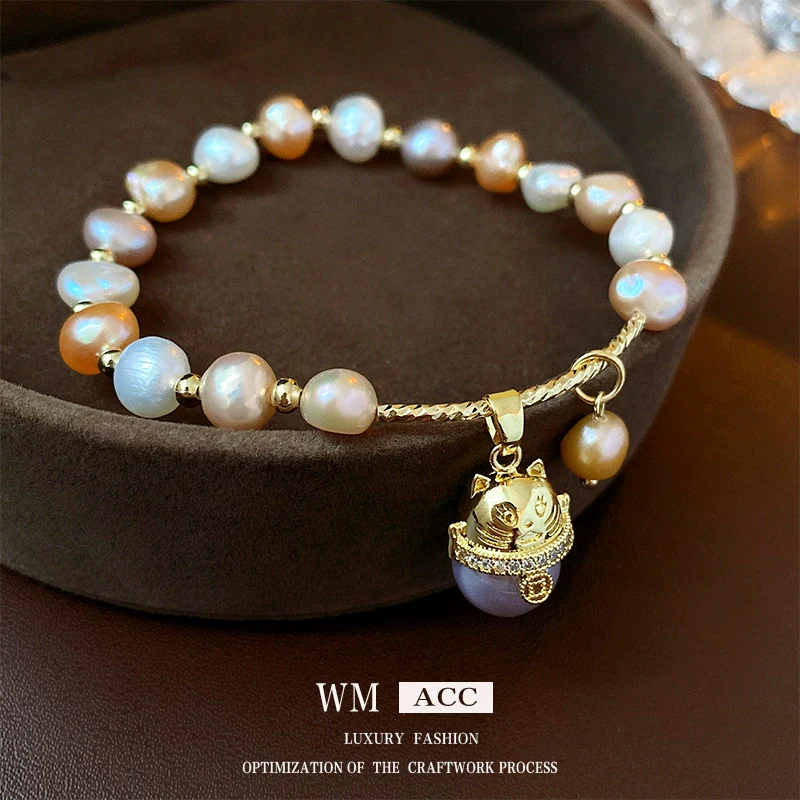 Women's Freshwater Pearl Animal Zodiac Inlaid French Niche Light Luxury Bracelet - Image 3