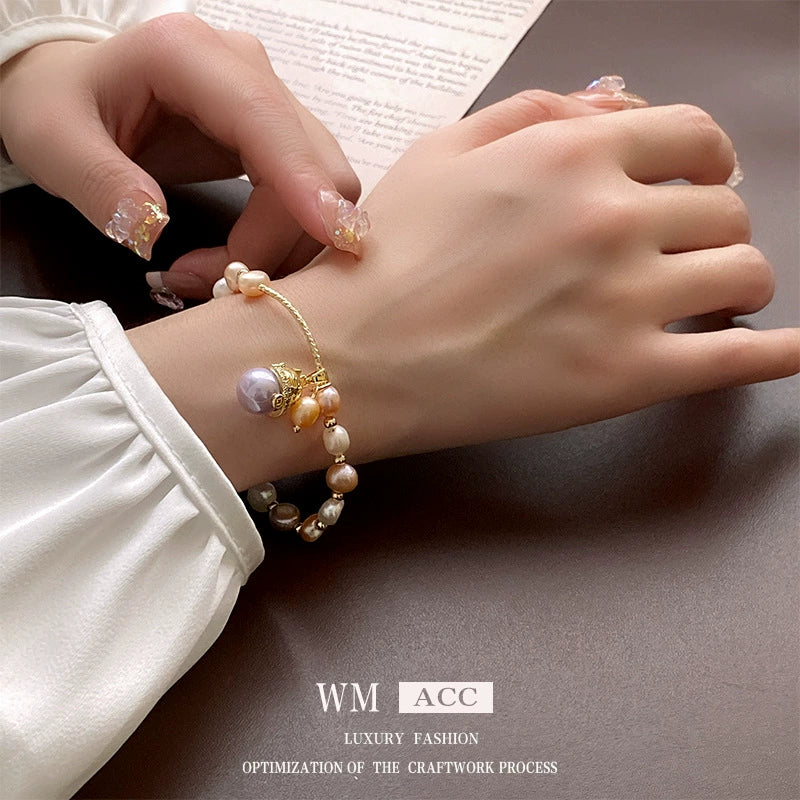 Women's Freshwater Pearl Animal Zodiac Inlaid French Niche Light Luxury Bracelet - Image 4