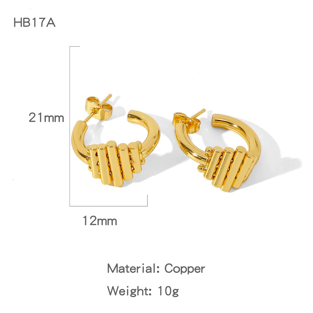 Women's Geometric Copper Electroplated Earrings - Image 6