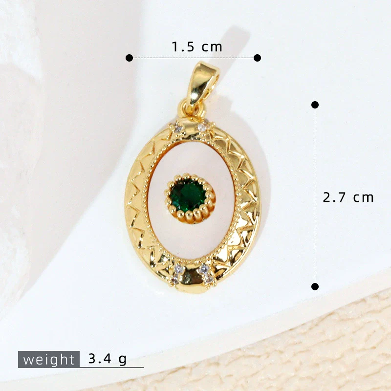 Women's Geometric Diamondencrusted White Shell Abalone Shell Necklace Pendant Jewelry Accessories Electroplated Simple Style - Image 14