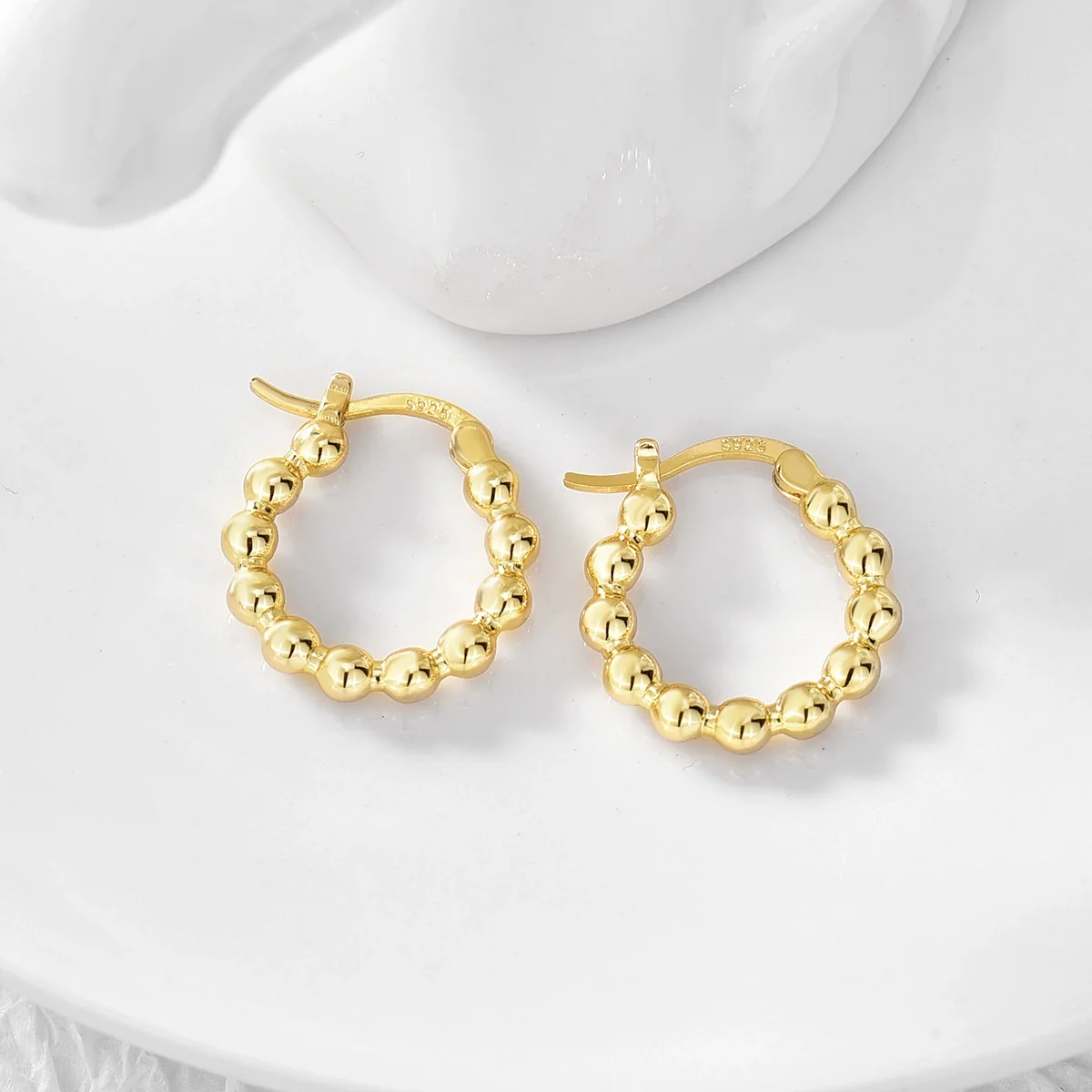 Women's Geometric Gold Plated Earrings With Electroplating Design