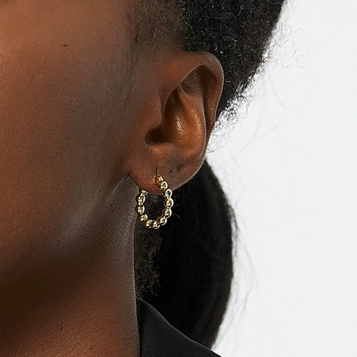 Women's Geometric Gold Plated Earrings With Electroplating Design - Image 2