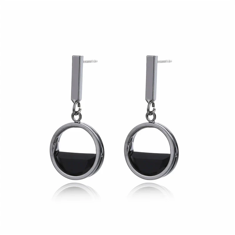 Women's Geometric Hollow Semicircular Zircon Earrings Made Of Environmental Protection Copper - Image 8