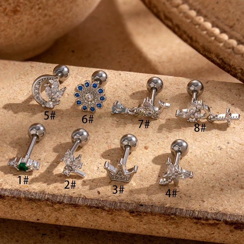 Women's Geometric Metal Titanium Steel Electroplating Piercing Earrings - Image 6
