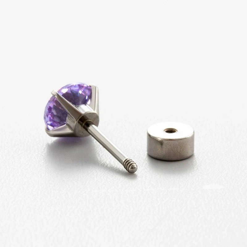 Women's Geometric Metal Zircon Earrings With Titanium Steel Screws And Rosecut Treatment - Image 4