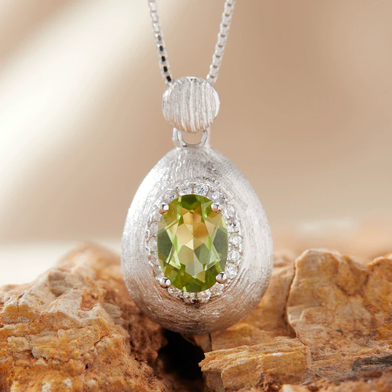 Women's Geometric Natural Amethytetine Pendant Necklace In S925 Sterling Silver With Gem And Crystal Design - Image 14