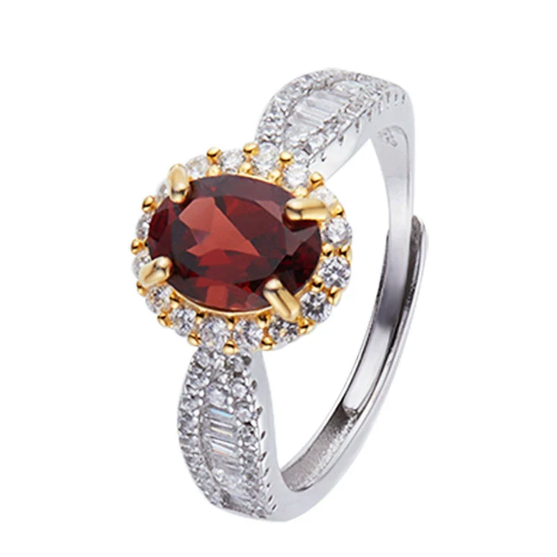 Women's Geometric Style Crystal And S925 Sterling Silver Treasure Ring With Topaz And Yellow Amethyst - Image 5