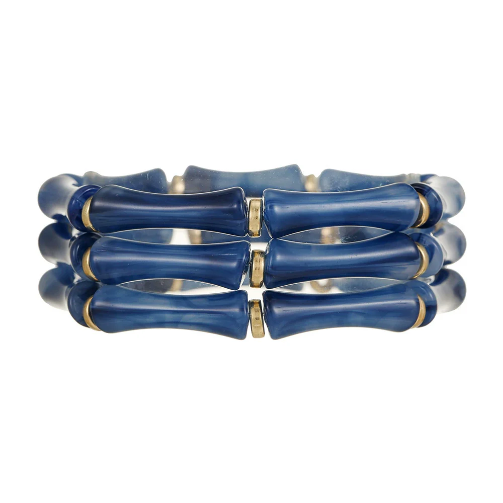 Women's Handmade Acrylic Geometric Beaded And Leopard Print Bracelet - Image 5