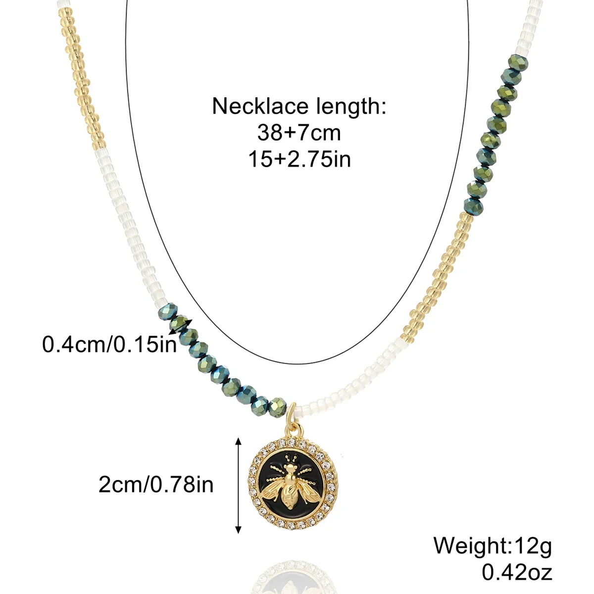 Women's Handmade Beaded Necklace With Artificial Crystal And Alloy Geometric Insects Star Pattern Electroplated - Image 19