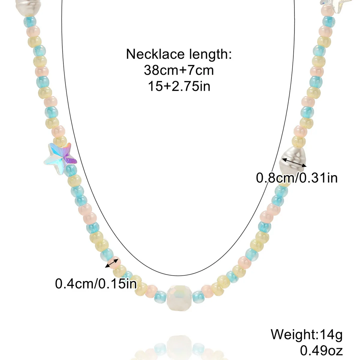 Women's Handmade Beaded Necklace With Artificial Crystal And Alloy Geometric Insects Star Pattern Electroplated - Image 6