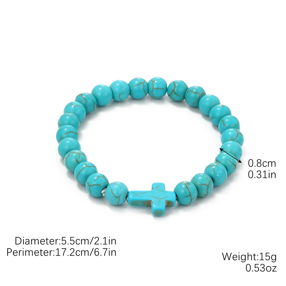 Women's Handmade Beaded Turquoise Geometric Bracelet Set - Image 18