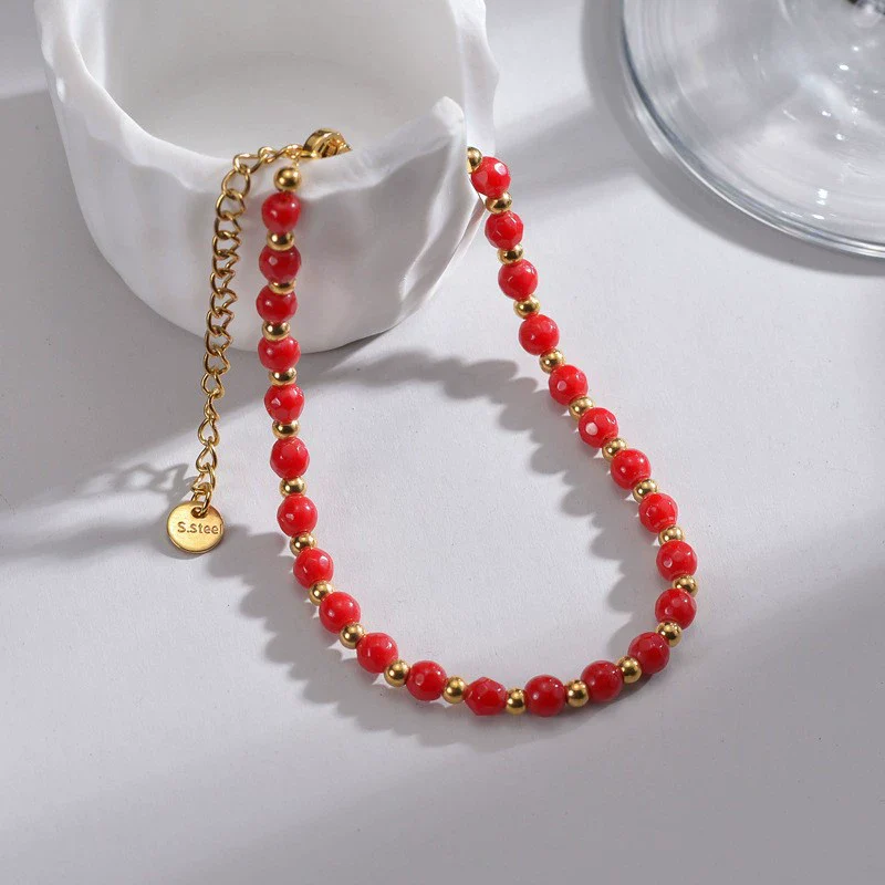 Women's Handmade Geometric Beaded Pearl Stainless Steel Bracelet - Image 14