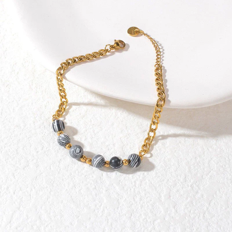 Women's Handmade Geometric Beaded Pearl Stainless Steel Bracelet - Image 8