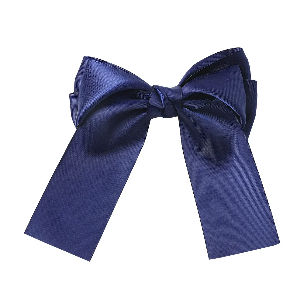 Women's Handmade Three Layer Satin Fabric Double Sided Band Spring Clip Hairpin - Image 5