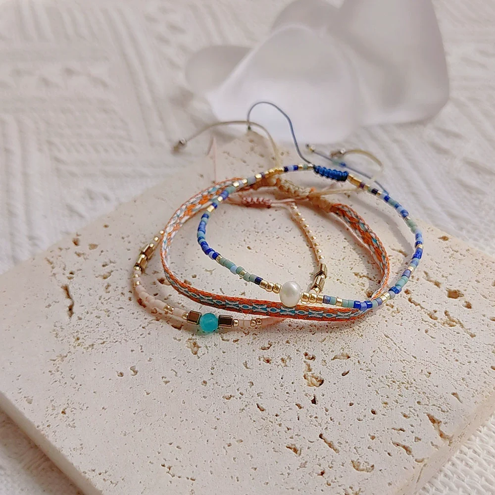 Women's Handwoven Natural Pearl Beaded Bracelet