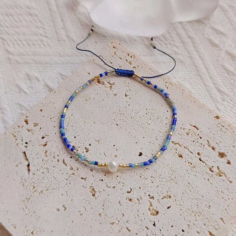 Women's Handwoven Natural Pearl Beaded Bracelet - Image 3