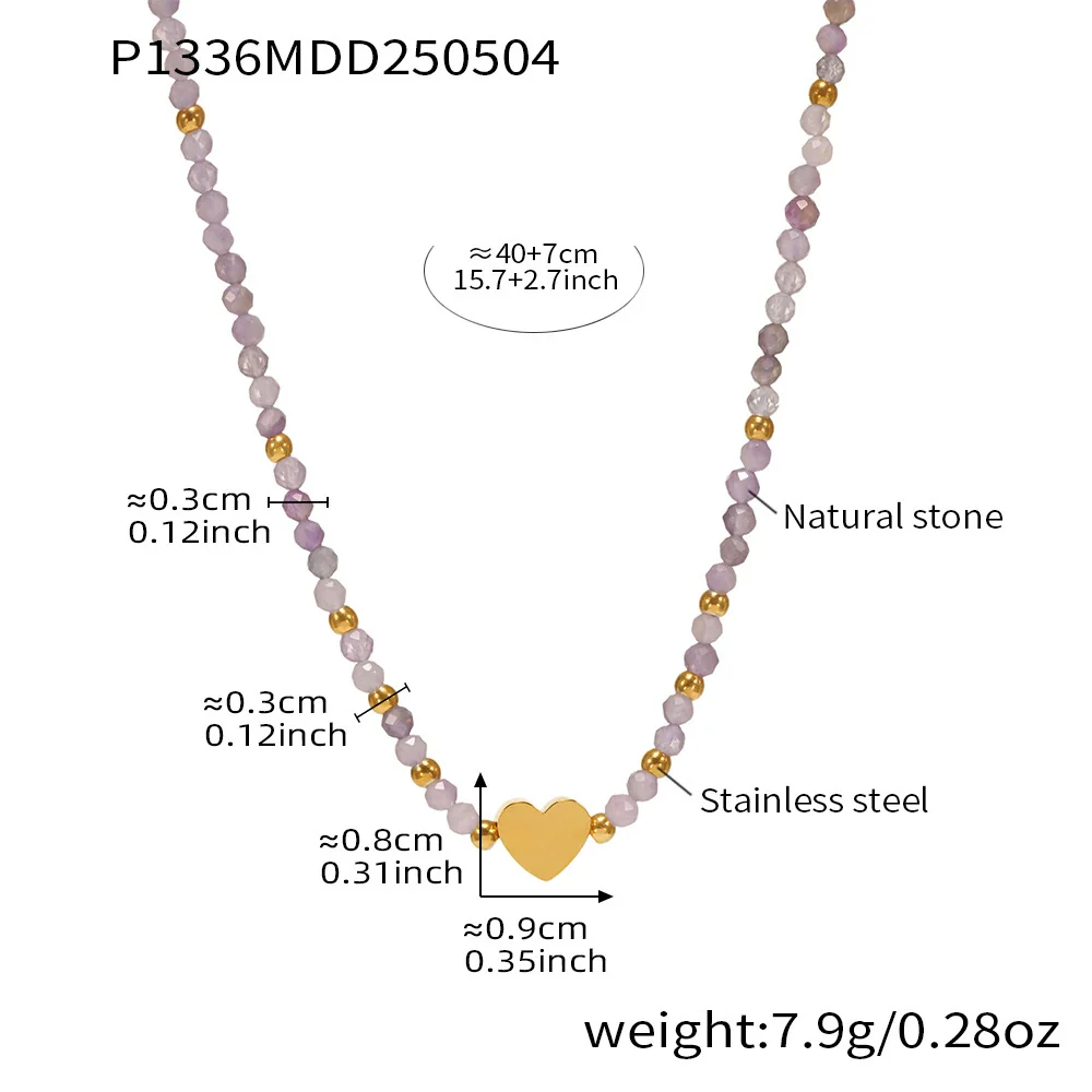 Women's Jewelry Ferris Wheel Clavicle Chain With Natural Stone Spacer Beads And Freshwater Pearl Stainless Steel And Titanium Steel Geometric Electroplated - Image 6