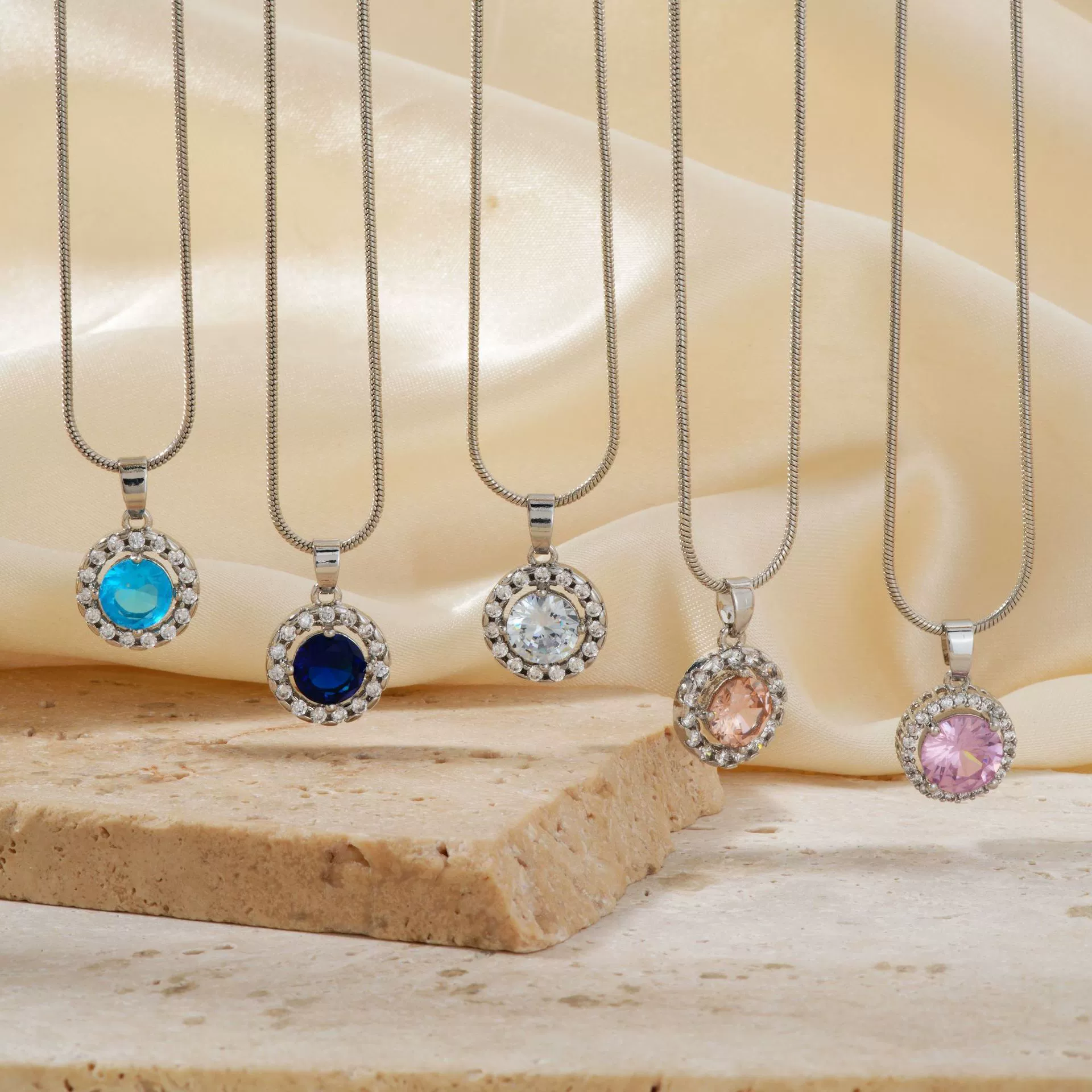 Women's Jewelry Set With Snake Bone Chain Rhinestone Pendant Love Water Drops Bell Pattern Inlaid Zircon - Image 2