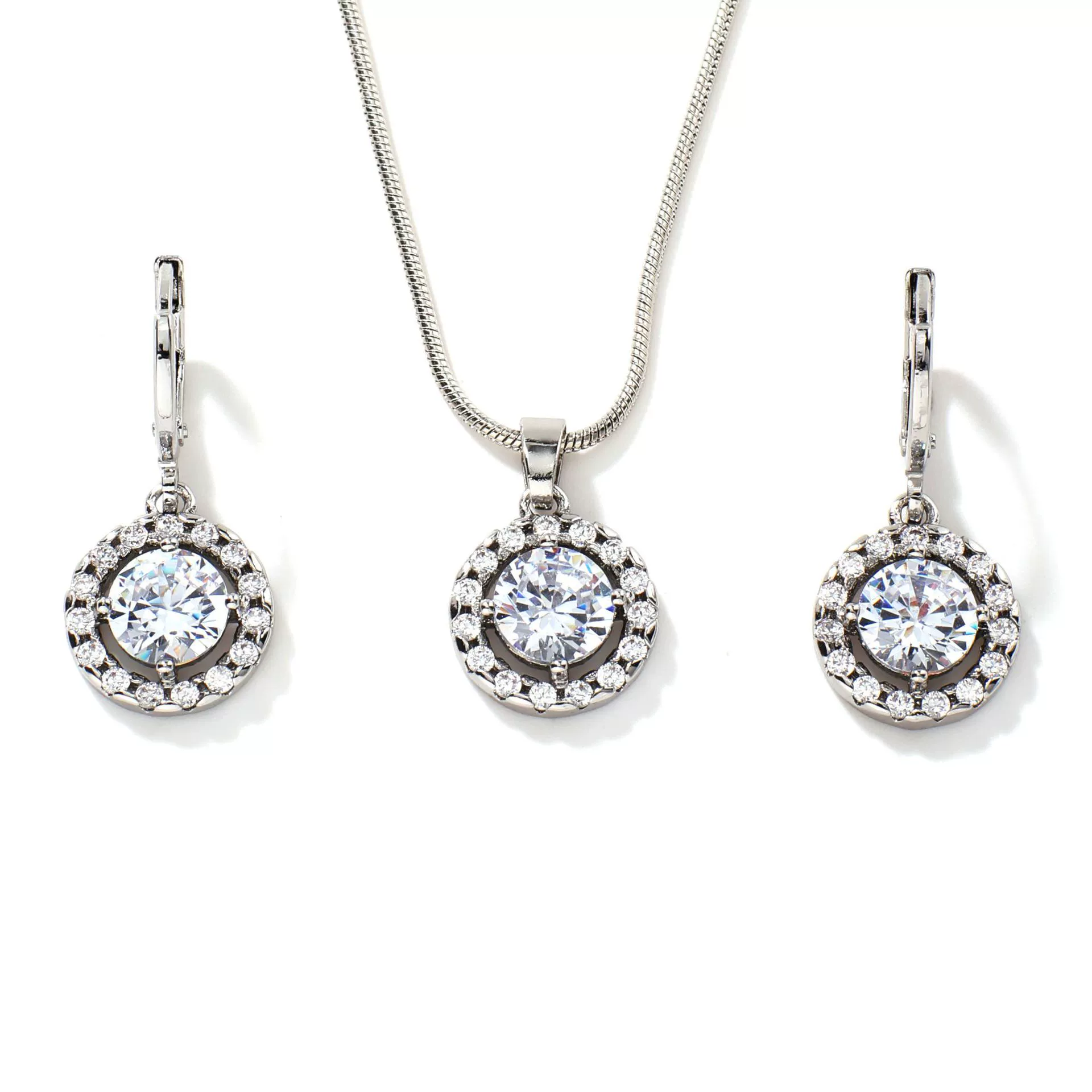 Women's Jewelry Set With Snake Bone Chain Rhinestone Pendant Love Water Drops Bell Pattern Inlaid Zircon - Image 5
