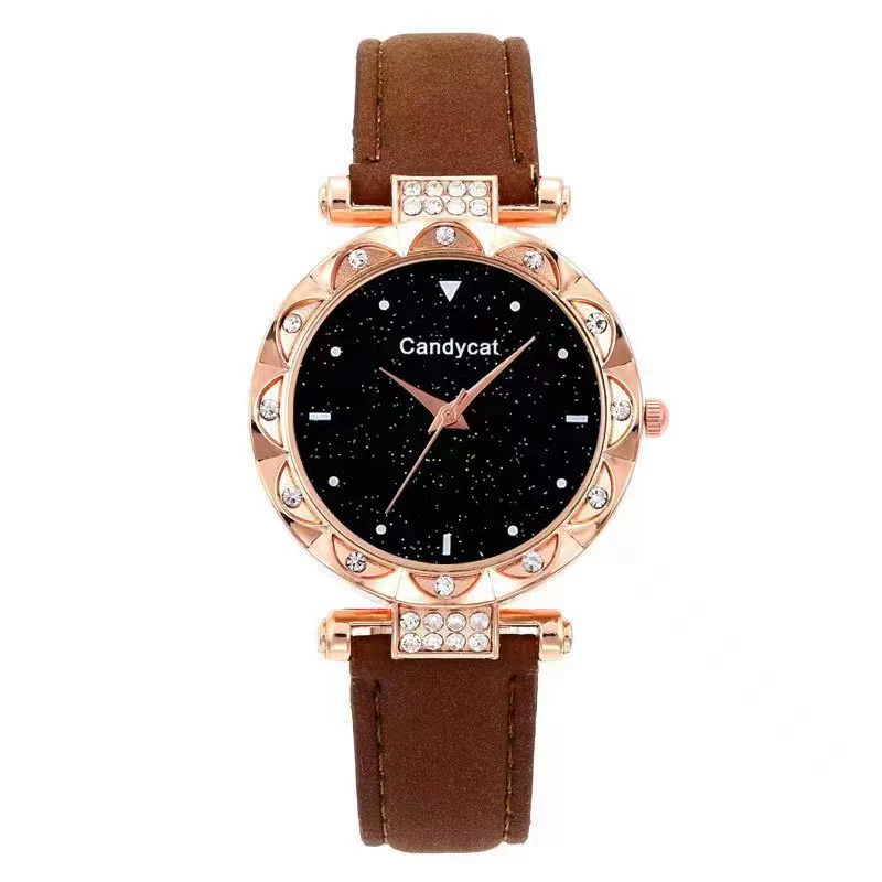Women's Leisure Alloy And Imitation Leather Round Dial Watch With Ordinary Glass Mirror Spiral Crown And Pin Buckle - Image 8