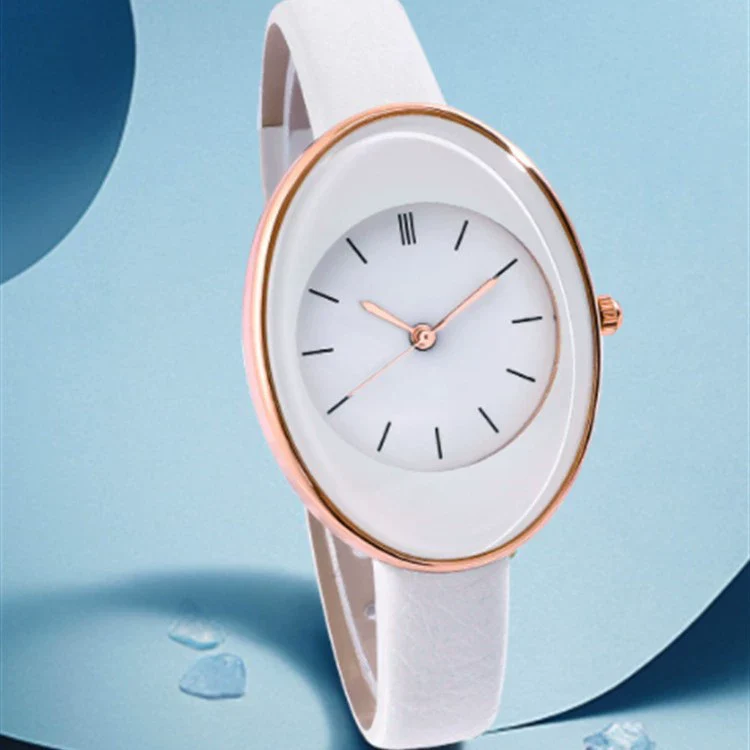 Women's Leisure Alloy Case Quartz Watch With Imitation Leather Strap And Stainless Steel Clasp Round Dial - Image 2