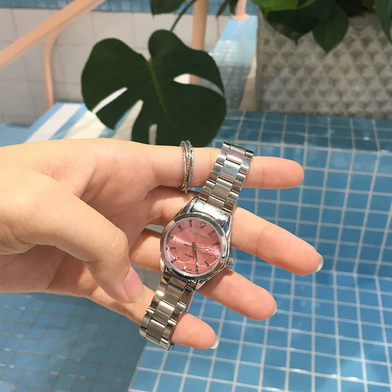 Women's Leisure Alloy Case Stainless Steel Strap Round Dial Quartz Watch - Image 5