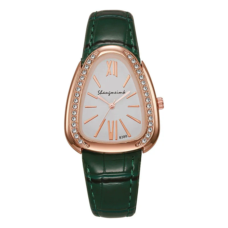 Women's Leisure Pu Strap Snakeshaped Quartz Watch With Diamond - Image 6