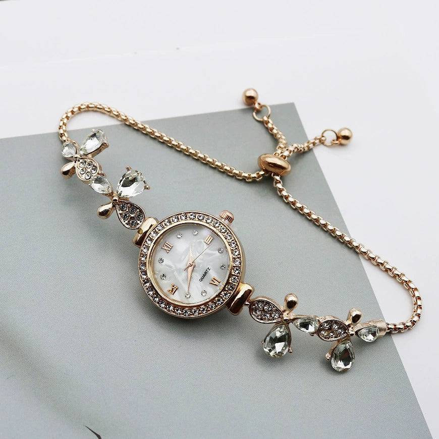 Women's Leisure Style Round Alloy And Stainless Steel Butterfly Fashion Quartz Watch - Image 9