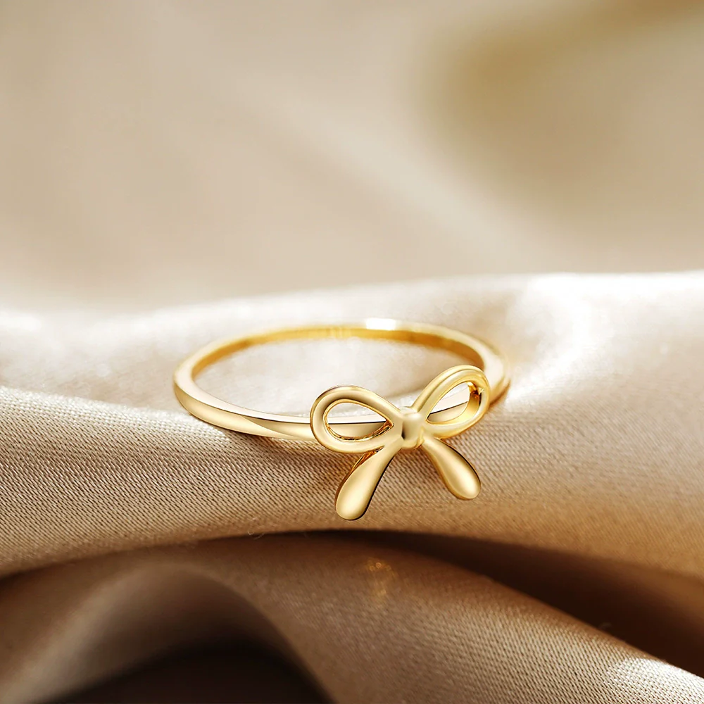 Women's Light Luxury Copper Electroplated Bow Ring - Image 3